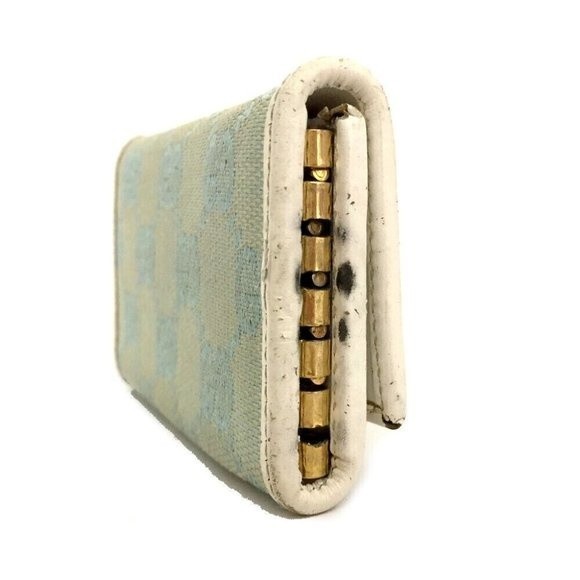 Gucci Green Blue Canvas Leather 6 Ring Key Case Key Holder Gucci GG Logo - Picture 3 of 8
